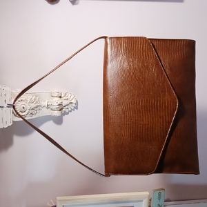 Vintage Envelope Bag, Brown Embossed Snake Print ⚜️